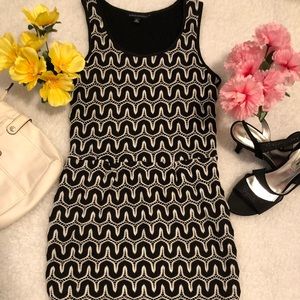 Women’s black and white patterned mini dress